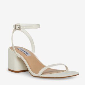 Audrina White Leather block heel size 8